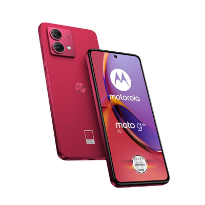 Motorola Mobility Moto g84 5G (6,5"-FHD+-Display, 50-MP-Dual-Kamera, 12/256 GB, 5000 mAh, Android 13) Viva Magenta (veganes Kunstleder), inkl. Schutzcover [Exklusiv bei Amazon]