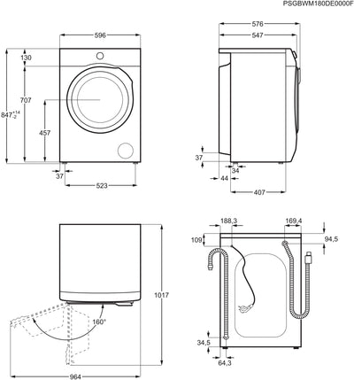 AEG L6AMZ48FL Waschmaschine / Serie 6000 mit ProSense / Mengenautomatik / 8,0 kg / 1400 U/min