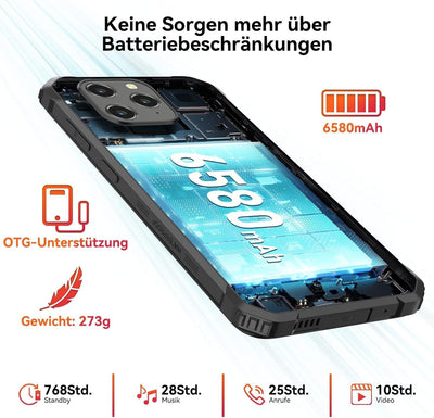 Blackview BV5300Pro Outdoor Handy Android 14, 12GB+64GB/1TB Outdoor Smartphone Ohne Vertrag 6580mAh, 6.1" Display, 13MP+8MP, Baustellenhandy Wasserdicht 4G Dual SIM, NFC/GPS/IP69K/2 Jahre Garantie