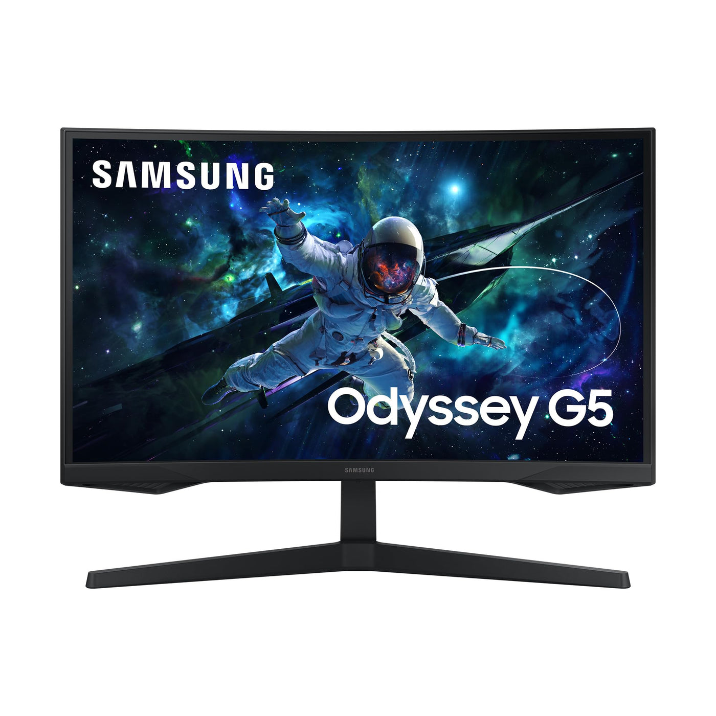 Moniteur de jeu incurvé Samsung Odyssey G55C, 27 pouces, écran avec dalle VA, 2 560 x 1 440 pixels, rayon 1 000R, HDR10, AMD FreeSync, taux de rafraîchissement 165 Hz, temps de réponse 1 ms (MPRT)