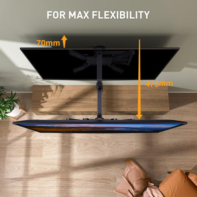 Perlegear TV Wandhalterung, Schwenkbare Neigbare TV Halterung für 26-60 Zoll Flach&Curved Fernseher bis zu 45Kg, max.VESA 400x400mm