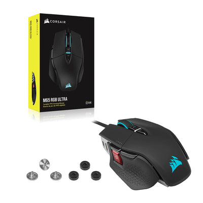 CORSAIR M65 RGB ULTRA Wired Tunable FPS Gaming Mouse - 26.000 DPI - Optische Schalter - Gewichtssystem - AXON Hyper-Processing-Technologie - iCUE-Kompatibel - PC, Mac, PS5, PS4, Xbox - Schwarz