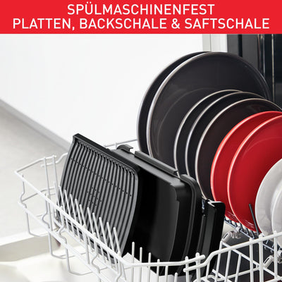 Tefal OptiGrill & Bake Kontaktgrill mit Backschale, 6 Programme, Garstufenanzeige, Abnehmbare Platten, Elektrogrill, Edelstahl, GC714D10, Silber