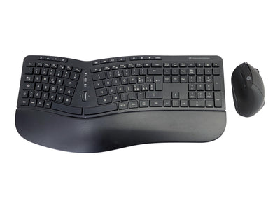 Conceptronic ORAZIO02IT Ergo Kabelloses Set aus ergonomischer Tastatur und vertikaler Maus, italienisches Layout