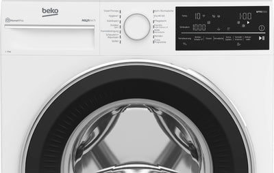 Beko B5WFU58418W bPRO 500 freistehende Waschmaschine, Waschvollautomat, 8 kg, AquaTech, Schleuderwahl, 1400 U/min, Bluetooth, Dampffunktion, Hygiene+ allergikergeeignet, Weiß