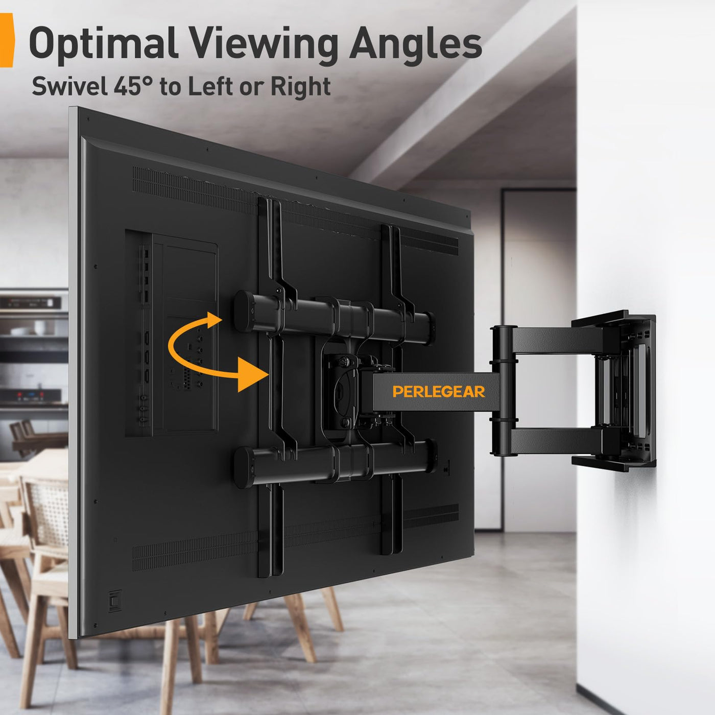 Perlegear TV Wandhalterung Schwenkbar Neigbar für 37-84 Zoll Flach & Curved Fernseher, TV Halterung max.VESA 600x400mm bis zu 60kg