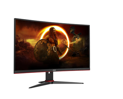 AOC Gaming CQ27G2SE - Moniteur incurvé QHD 27 pouces, FreeSync Premium (2560x1440, 165 Hz, HDMI 1.4, DisplayPort 1.2) noir-rouge