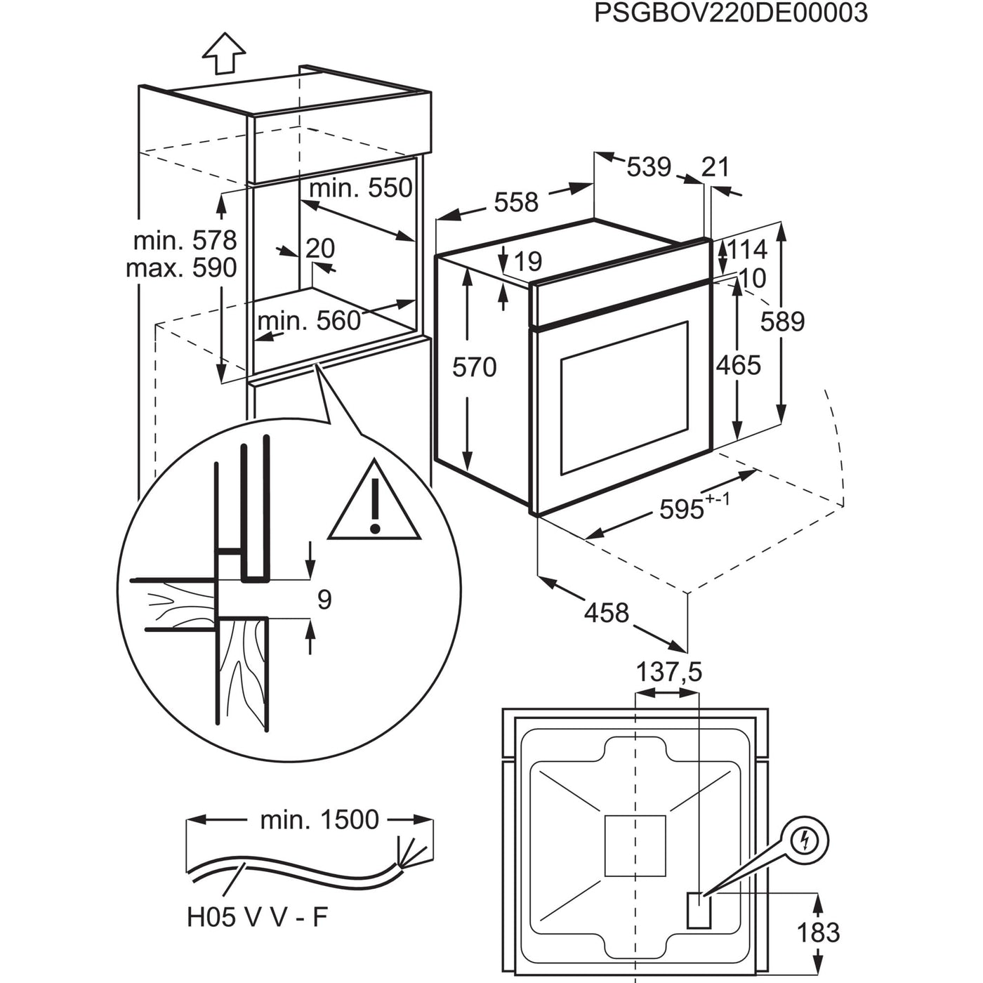 AEG Einbaubackofen – Serie 5 Ringheißluft: Gleichmäßige Garergebnisse auf 3 Ebenen – Pyrolyse Selbstreinigung – 25 Automatikprogramme – LED-Touchdisplay – Schnellaufheizung – Schwarz – BPE53516AB