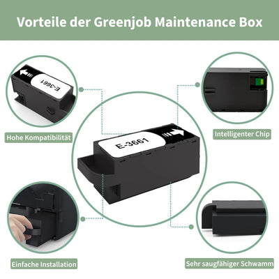 Greenjob Wartungsbox T3661 für Epson T3661 Maintenance Box C13T366100 Passend für Expression Photo XP-8500 XP-8505 XP-8600 XP 8605 XP-15000 Premium XP-6000 XP-6001 XP-6005 XP-6100 XP-6105 XP-970