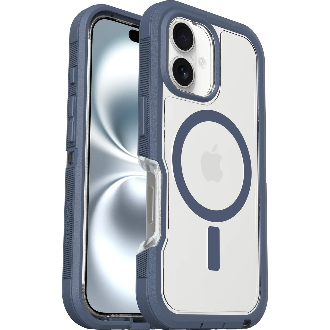 OtterBox Defender Series XT MagSafe Hülle für iPhone 16, stoßfest, Ultra-robust, schützende Hülle, 7X getestet nach Militärstandard, Transparent/Blau