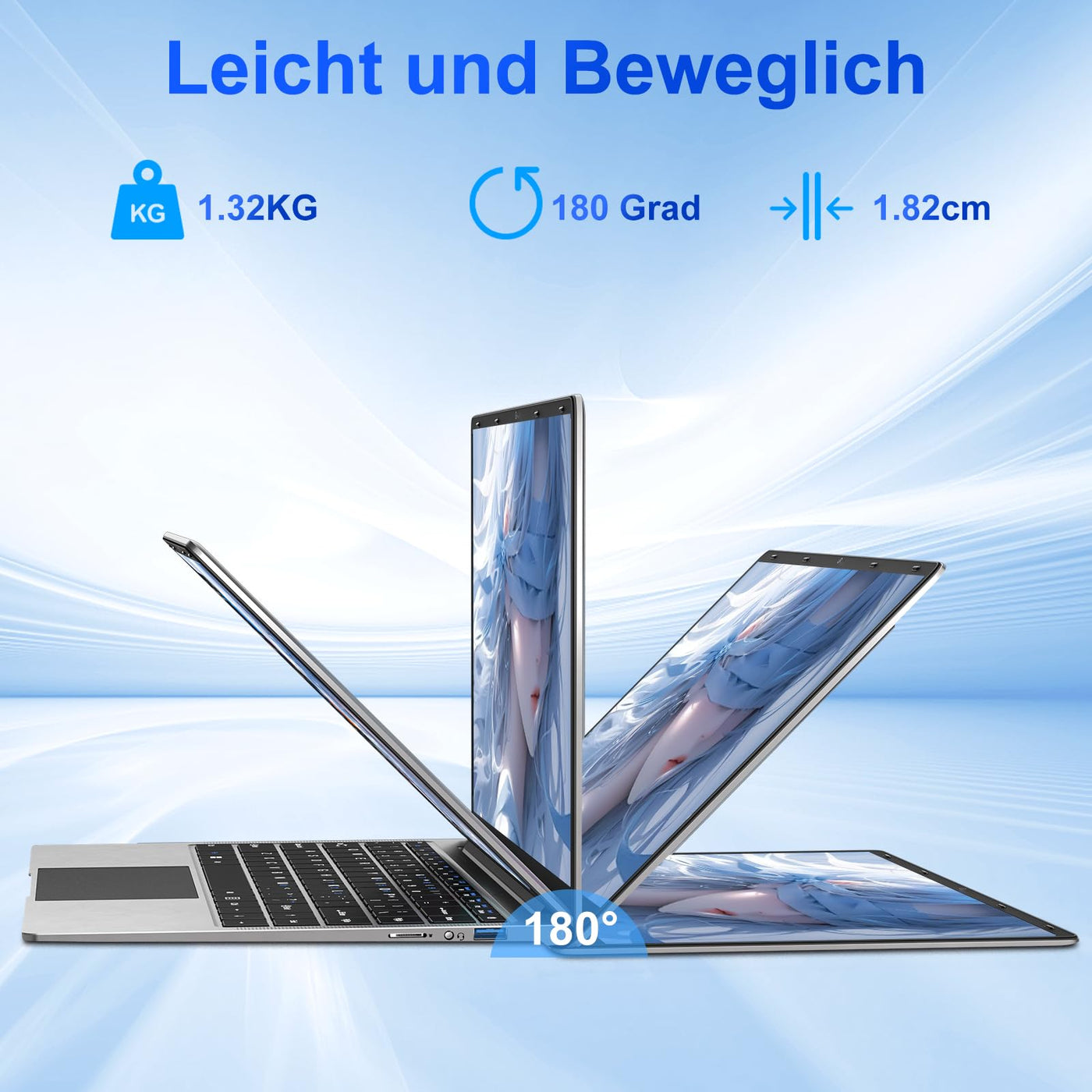 bvate Laptop 14 Zoll Win11 8GB+256GB SSD Unterstützung 1TB Notebook Celeron N4020 (bis 2.8GHz) 1920x1080p WiFi BT4.2 Deutscher Tastaturschutz und kabellose Maus-Gray