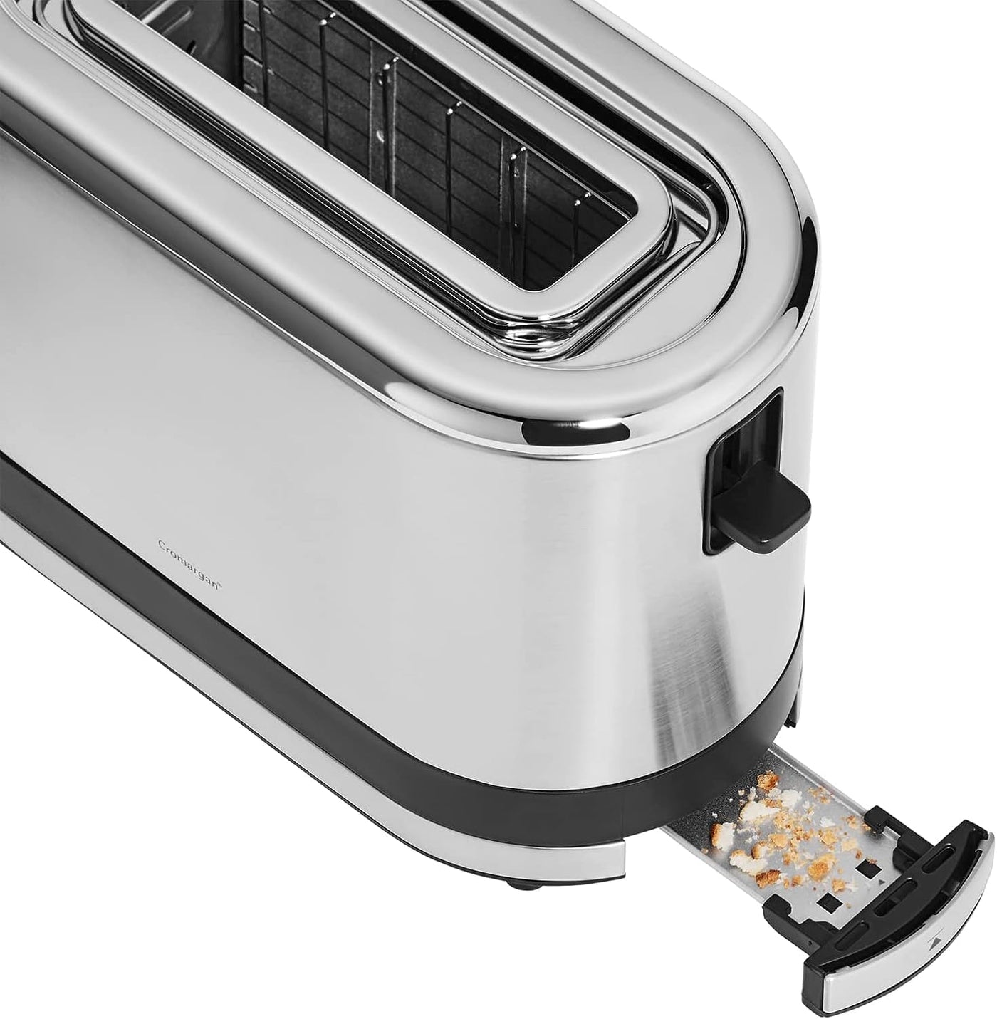 Grille-pain 1 tranche WMF Küchenminis fente longue XXL-toast, mini grille-pain avec accessoire pour petits pains 7 niveaux de brunissement protection contre la surchauffe 600 W acier inoxydable mat