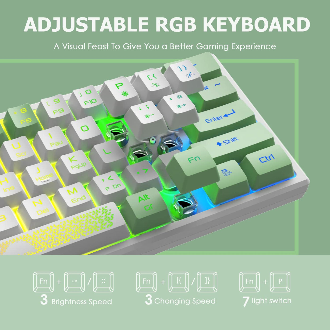 ZIYOU LANG Pc Tastatur Maus mit Kabel, mäuse, tastaturen & eingabegeräte, Gaming-Tastatur-Maus mechanische Feel, Tastatur Maus bis zu 3600 DPI, optische 7 Tasten PC, Laptop, Computer, Weiß