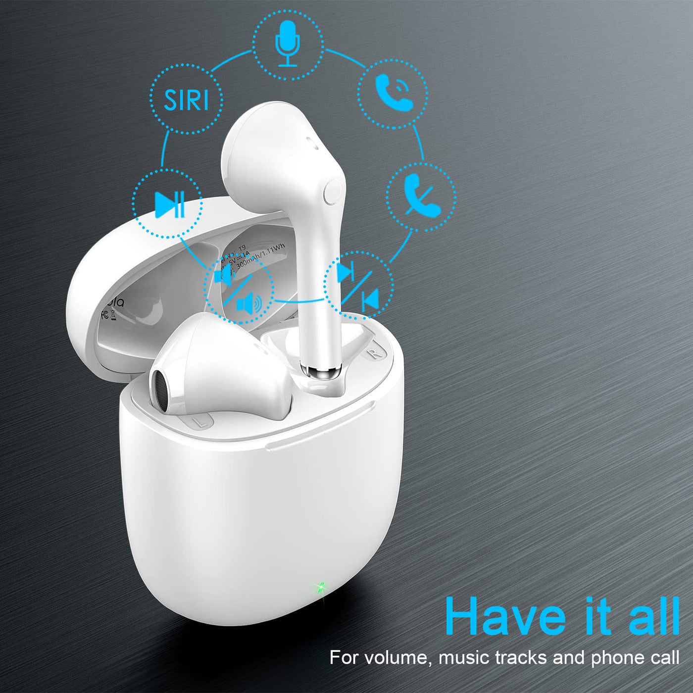 yobola Bluetooth Kopfhörer In Ear, Kopfhörer Kabellos Bluetooth 5.1 HiFi Stereoklang, IPX5 Wasserdicht Kabellose Kopfhörer Touch Control, Wireless Kopfhörer, Eingebautes Mikrofon, für Smartphone