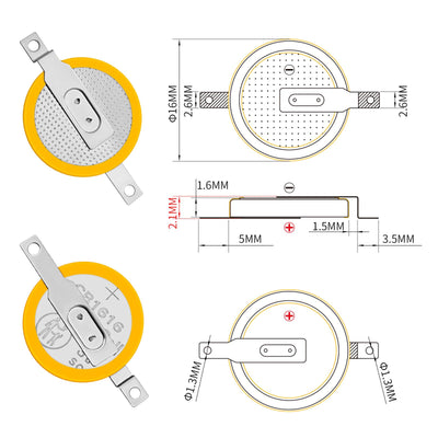 CR1616 Batterien mit Schaft kompatibel mit Game Boy, Gameboy Color GBA mit Sicherheits-Bit-Schraubendreher 3,8 mm 4,5 mm