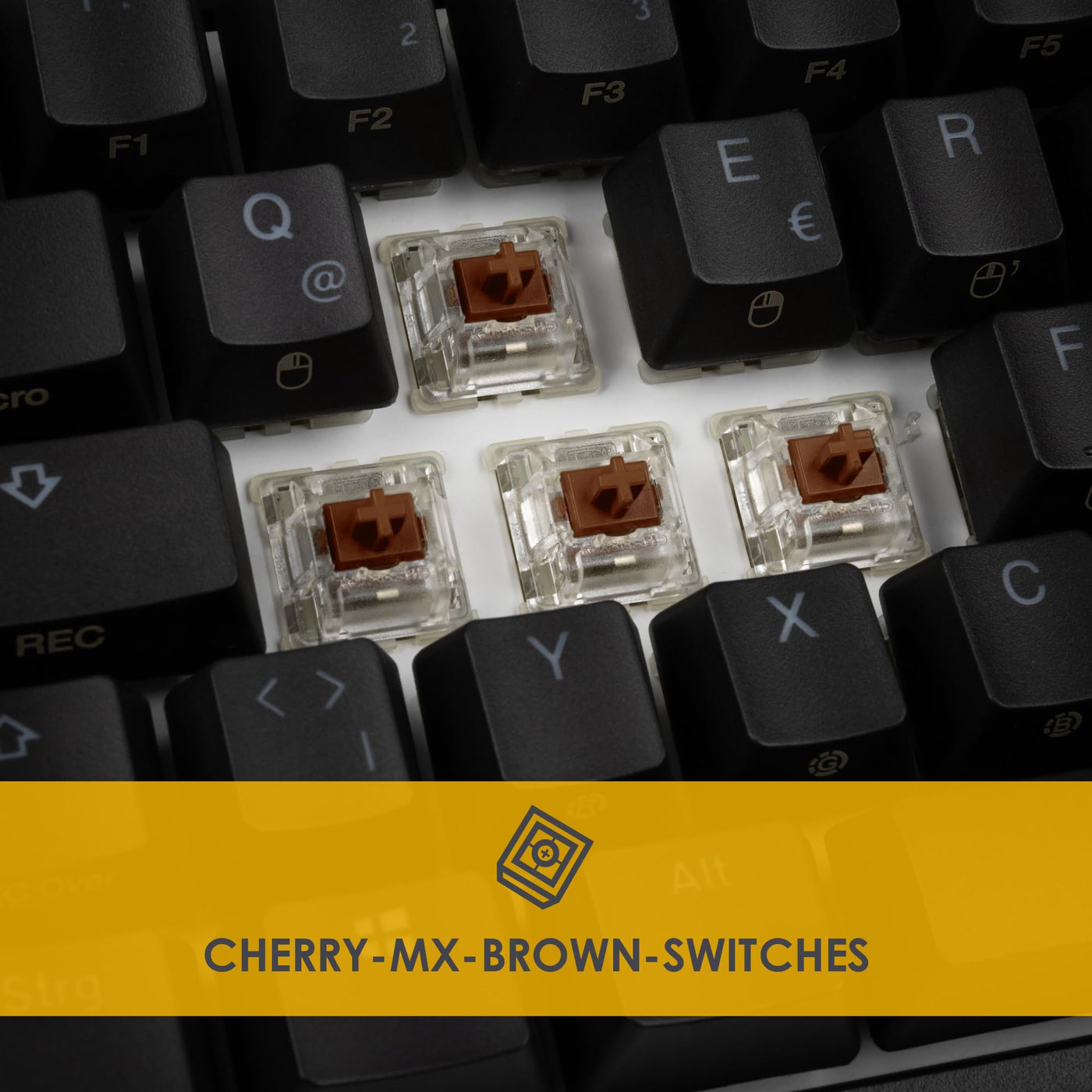 Ducky ONE 2 SF - 65% Mechanische Gaming Tastatur mit Cherry MX Brown Switches, RGB Beleuchtung, PBT-Double-Shot-Tastenkappen und Abnehmbares Kabel - Mechanical Keyboard DE Layout