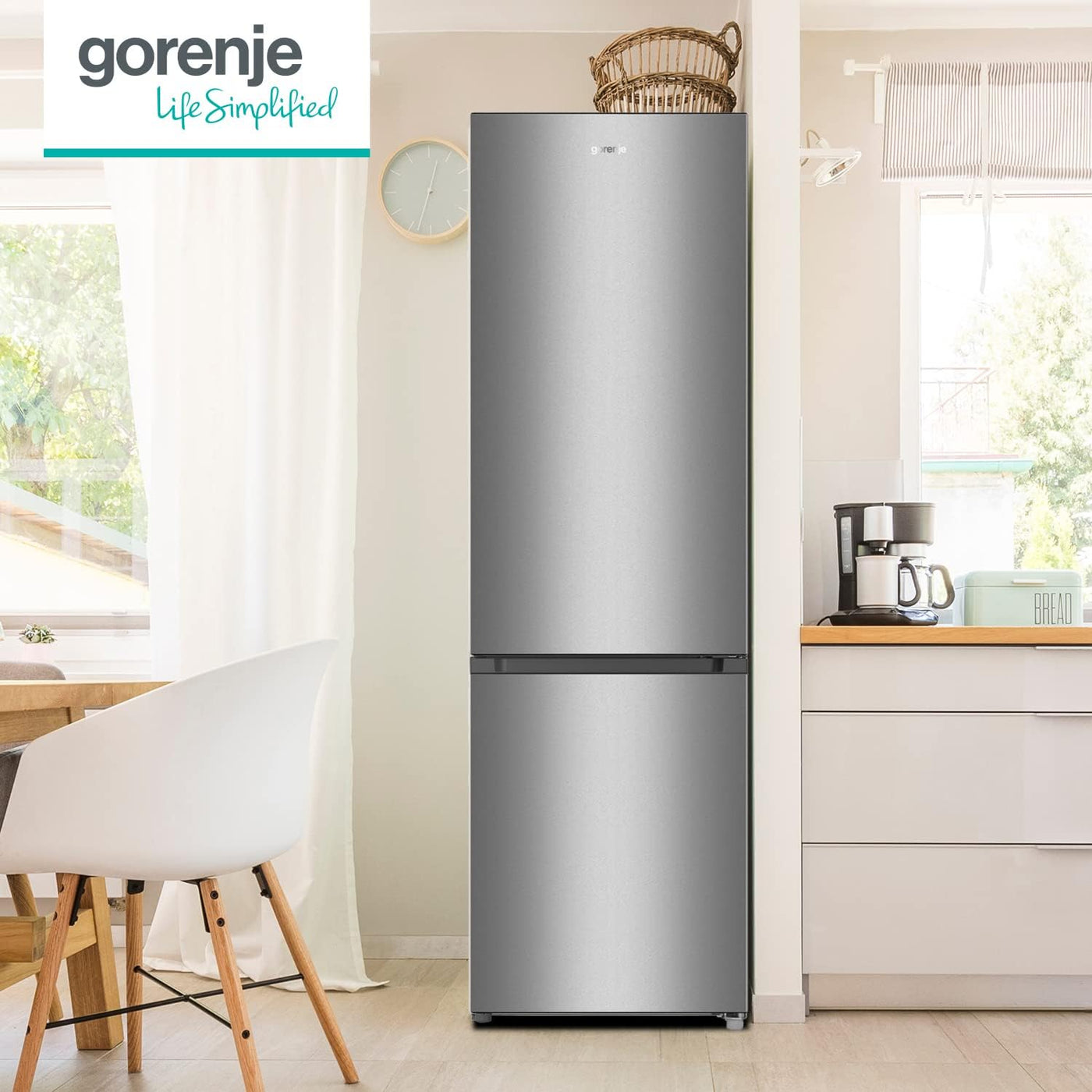 Gorenje RK 4182 PS4 Kühl-Gefrier-Kombination/ Höhe 180 cm/ Kühlen 198 L/ Gefrieren 66 L/ LED Beleuchtung, Edelstahl- Look