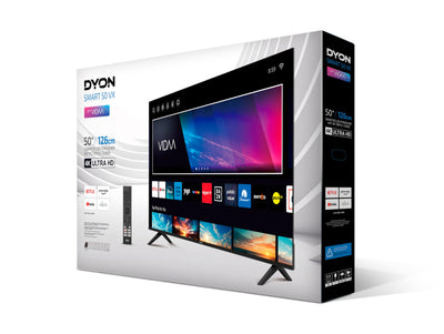 DYON Smart 50 VX - 50 Zoll (126 cm) Fernseher (4K Ultra-HD Smart TV, Triple Tuner (DVB-C/-S2/-T2), App Store, Prime Video, Netflix, YouTube, DAZN, Disney+) [Mod. 2024]