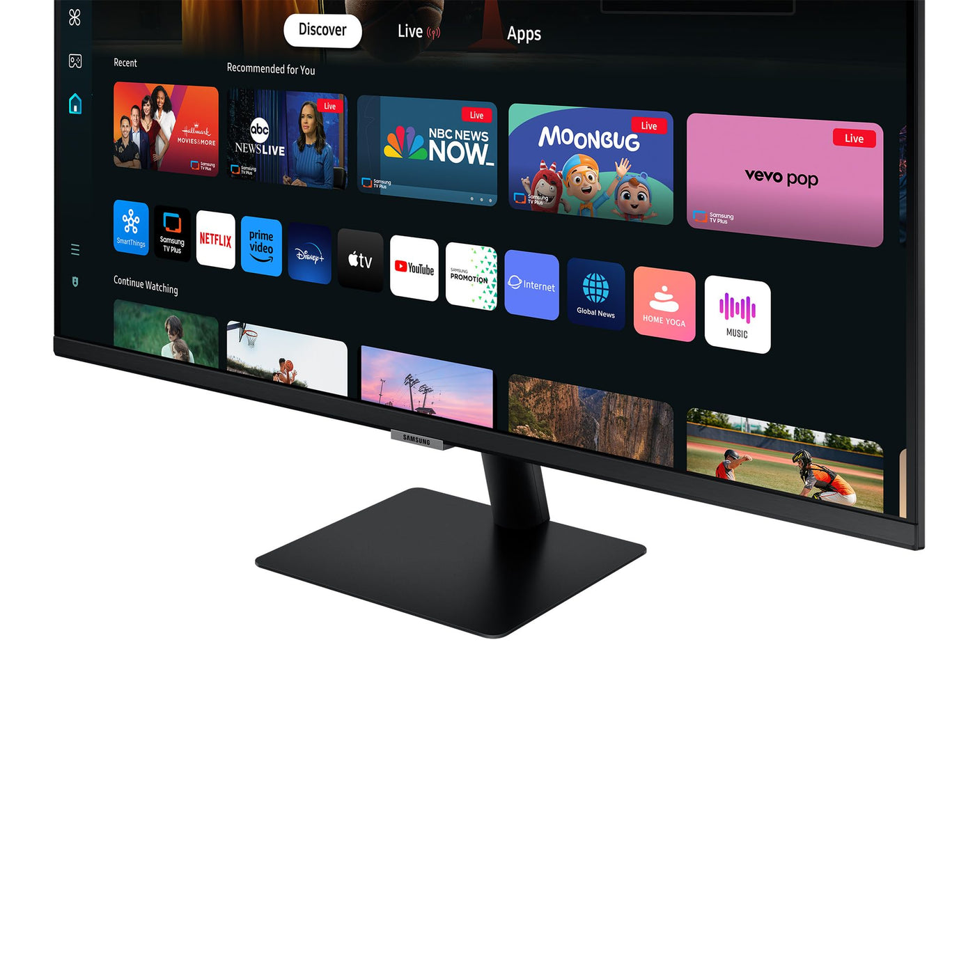 Samsung M70D Smart Monitor, 32 Zoll, 4K AI Upscaling, UHD, 60 Hz, Streaming-Monitor mit Entertainment und Gaming Hub, Bildschirm mit Lautsprechern, Smart TV Apps mit Fernbedienung, LS32DM700UUXEN