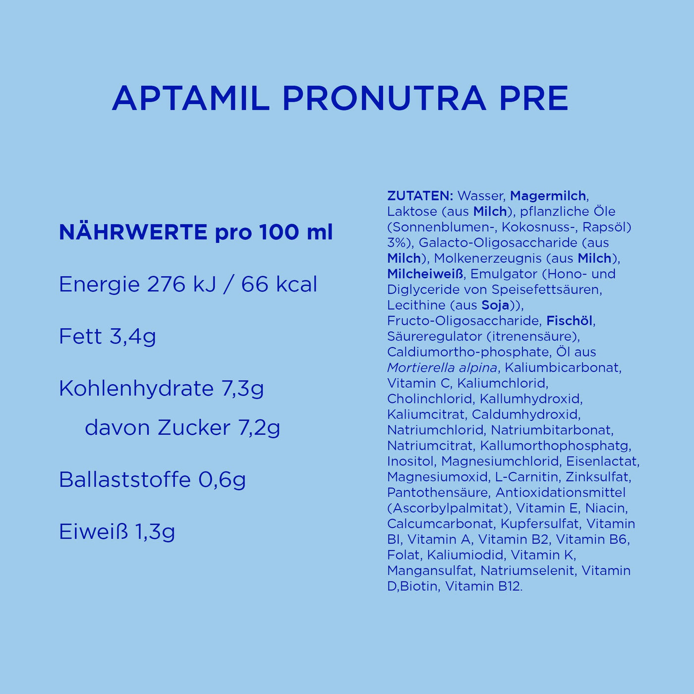 Aptamil Pronutra Anfangsnahrung Pre, von Geburt an, ohne Palmöl, mit schonendem Lactofidus Prozess, Vorratspack 1,2kg