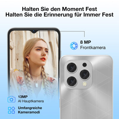 DOOGEE N55 Plus Android 14 Handy Ohne Vertrag 20GB+128GB 6.56" HD+ IPS Octa Core Smartphone Ohne Vertrag, 5150mAh, 13MP+8MP, Dual SIM 4G Handy Günstig 5G WiFi Simlockfreie Handys, OTG, GPS, Face ID