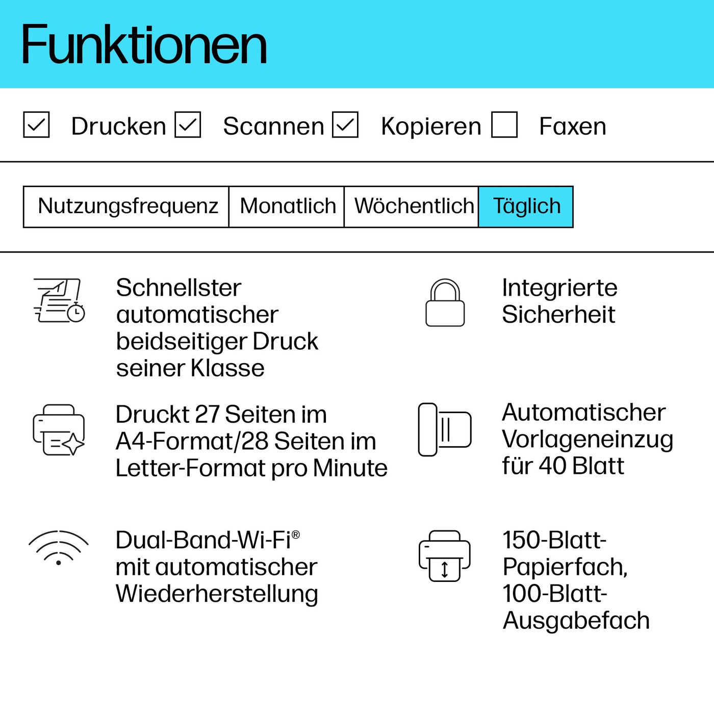 HP LaserJet MFP M235sdw Multifunktions-Laserdrucker Schwarzweiß, Drucken, Kopieren, Scannen, Automat.beidseitiger Druck, Dual-Band Wi-Fi, USB, LAN, HP Smart App, Intelligente Benutzeroberfläche