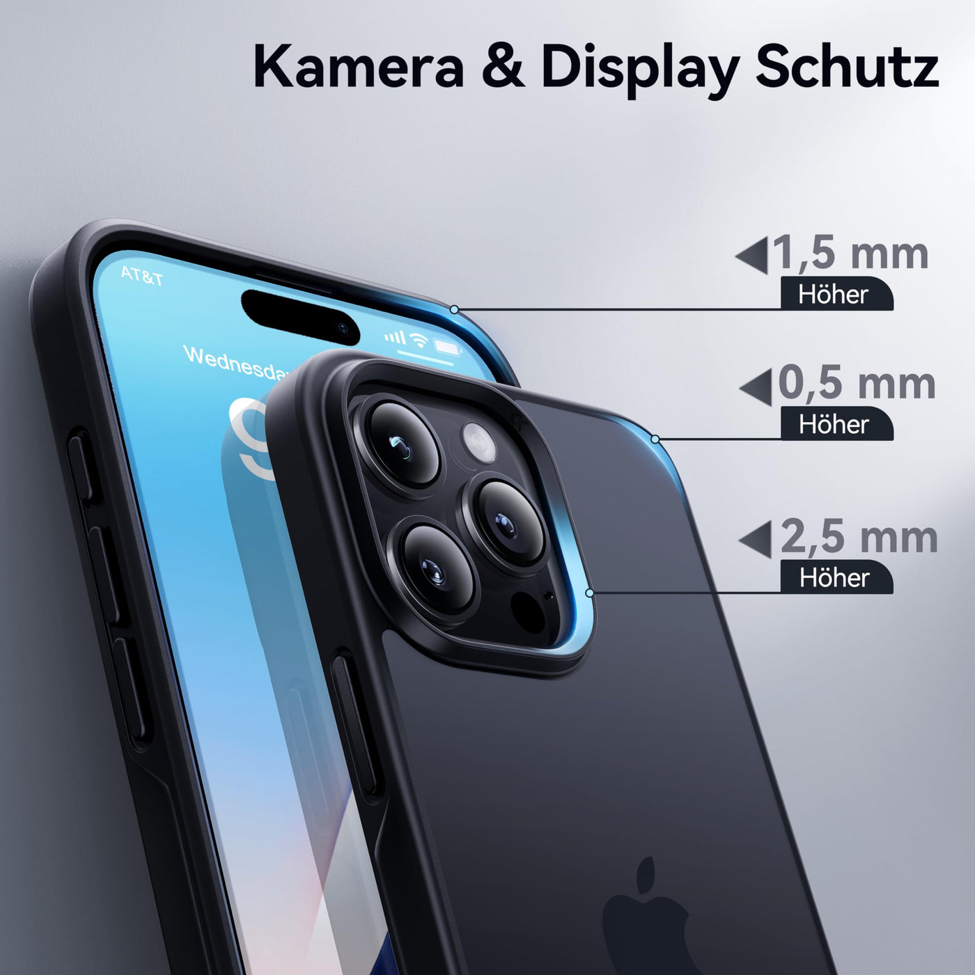 CASEKOO Matt Power für iPhone 16 Pro Hülle [TOP Militärschutz] Stoßfeste Kratzfeste Schutzhülle (Anti-Fingerabdruck) Dünne Griffige Mattierte Handyhülle iPhone 16 Pro Case Slim, Edel Schwarz