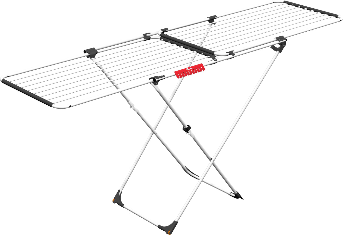 Vileda Doble Wäscheständer ausziehbar, 22m Trockenlänge, 61 x 19,5 x 130,5 cm, Weiß