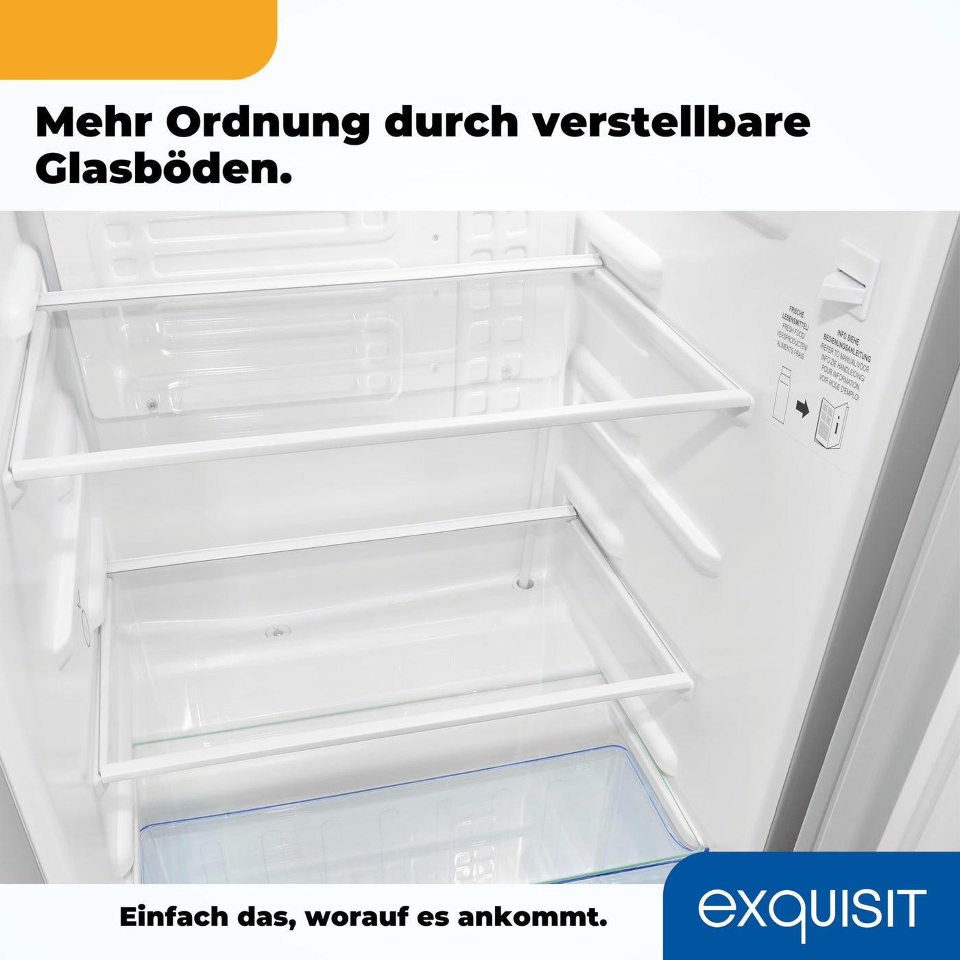 Exquisit Vollraumkühlschrank 75 Liter, Freistehend, Kühlschrank klein und kompakt, 45cm Breit, LED-Innenbeleuchtung, KS585-V-091E (Grau)