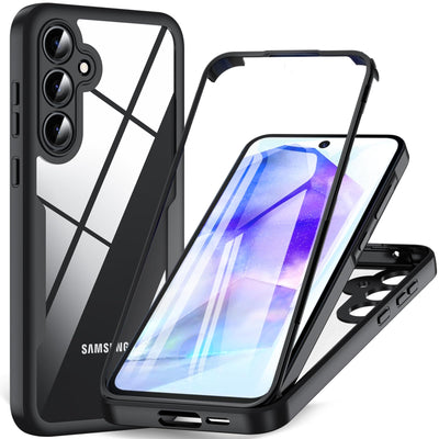 Kuaguozhe für Samsung Galaxy A55 5G Hülle, Samsung A55 Hülle mit Integriertem Displayschutz, 360 Grad Rundumschutz Schutzhülle Silikon Case Stoßfest Handyhülle für Samsung Galaxy A55 5G (Schwarz)