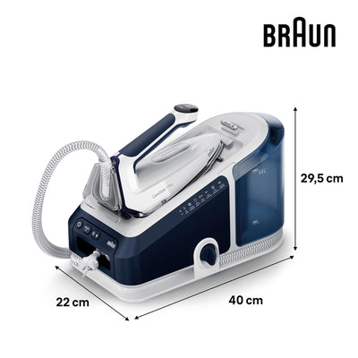 Braun CareStyle 7 Pro Dampfbügelstation IS 7282 BL – Dampfbügeleisen mit FreeGlide 3D Bügelsohle, iCare-Funktion, abnehmbarer 2 L Wassertank, Dampfstoß 600 g/min, 2700 Watt, Blau/Weiß