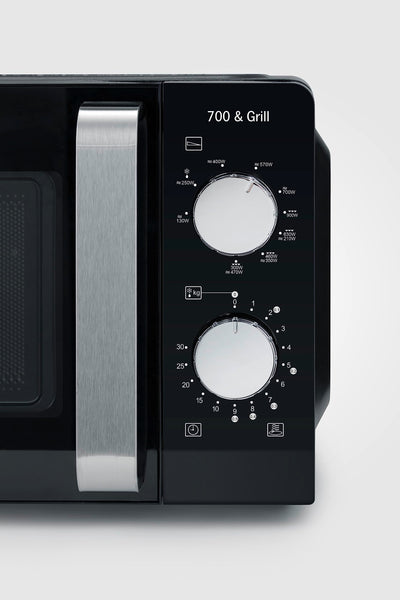 SEVERIN 2-in-1 Mikrowelle mit Grill 700 W, 900 W Grill, Grillofen mit 9 Automatikprogrammen, Mikrowelle mit Grillrost und Drehteller, schwarz / Edelstahl, MW 7781