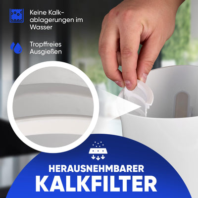 Bomann® Wasserkocher | Kettle | Wasserkocher 1,7 L mit automatischer & manueller Abschaltung | herausnehmbarer Kalkfilter | max. 2200Watt | Wasserkocher weiß | WK 5011 CB