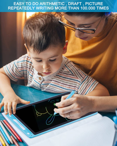 2 Stück LCD Schreibtafel Zeichenbrett Bildschirm 10Zoll Maltafel zaubertafel Umweltfreundlich Heller Bunten Schrift Pad Lernspielzeug-Geschenk für Kinder 3-7Jahre altes Mädchen