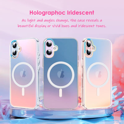 2Buyshop Handyhülle für iPhone 16 Plus Hülle für Mag-Safe Stoßfeste Kratzfeste Holografisch Irisierend Robust Schutzhülle für iPhone 16 Plus Hülle Farbwechsel Effekt iPhone 16 Plus Case Cover 6,7 Zoll