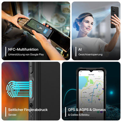 UMIDIGI X20 Outdoor Handy, 6+6GB+128GB/1TB Handy Ohne Vertrag 4G, IP68 Handy wasserdicht, 6000mAh 6,53" HD+ Display Android 13 Smartphone ohne vertrag, Octa Core Prozessor, 20MP, Dual SIM/NFC/GPS/OTG