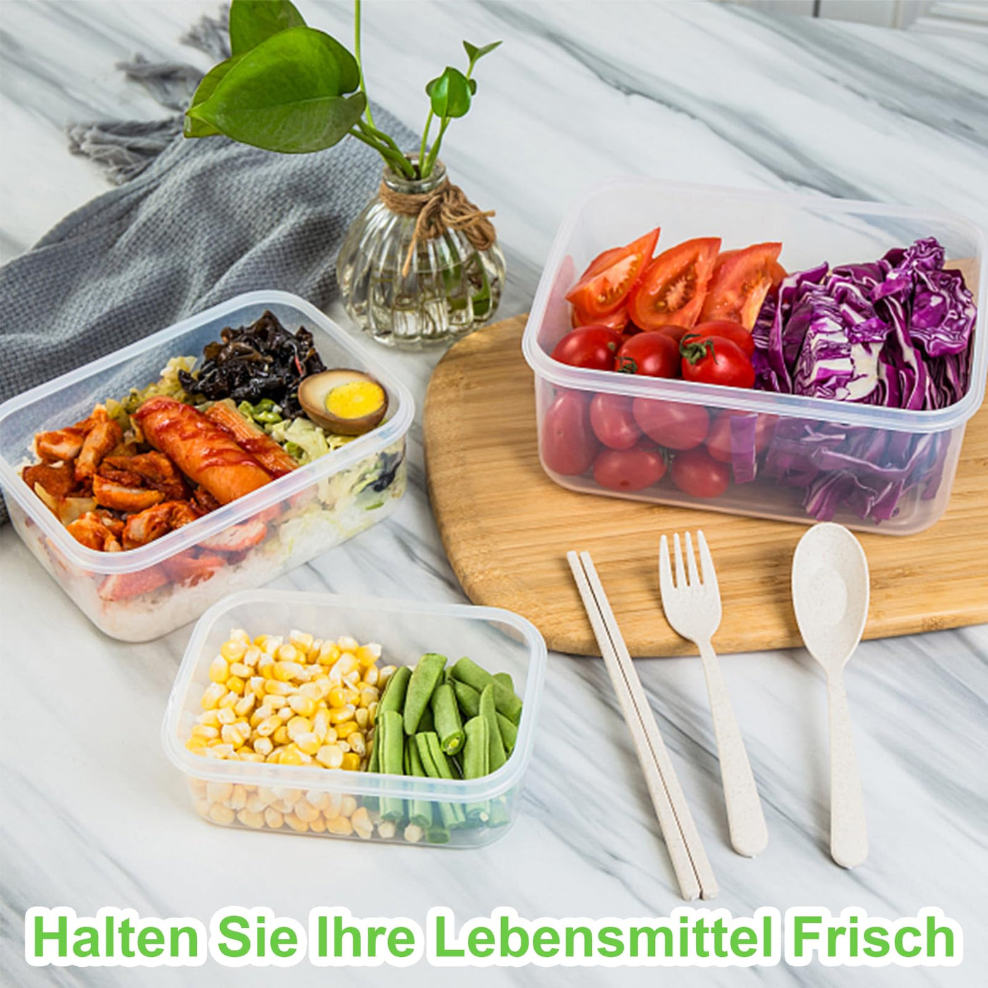 Kottwca Frischhaltedosen mit Deckel Set, 30-teilige Tupperdosen Set (15 Behälter+15 Deckel), Küche Meal Prep Boxen 100% Auslaufsicher, BPA-Frei Frischhaltedose für Mikrowellen und Kühlschrank