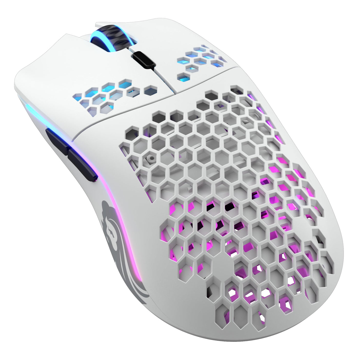 Glorious Gaming Model O Wireless Gaming Mouse – Superleichte 69 g, Wabendesign, RGB-Beleuchtung, beidhändig, verzögerungsfreier 2,4-GHz-Funk, bis zu 71 Stunden Akku – Mattweiß