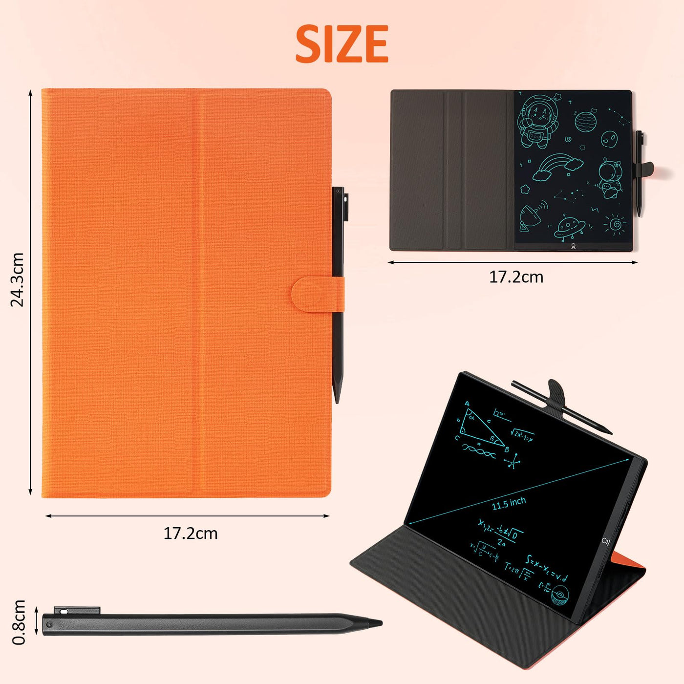 Czemo LCD schreibtafel 11.5 Zoll mit Schutzhülle, Wiederverwendbar LCD-schreibtafeln Erwachsene, Digitales Schreibtablett Zaubertafel für Büro, Klassenzimmer, Memo, Notizen, Skizzen,Einfarbig