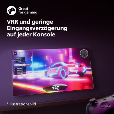 Philips 55PUS7009 4K LED Smart TV - 55-Zoll Display mit Pixel-präziser Ultra HD Titan OS Plattform und Dolby Atmos-Klang. Funktioniert mit Alexa und Google Sprachassistent – Schwarz