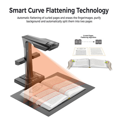 CZUR ET18 Professioneller Buchscanner, 18 Megapixel Scanner Schnell-Scan Dokumentenscanner Nach PDF Konvertieren/Durchsuchbare PDF/Word/Excel, Max. Scanbereich A3 für Office Library