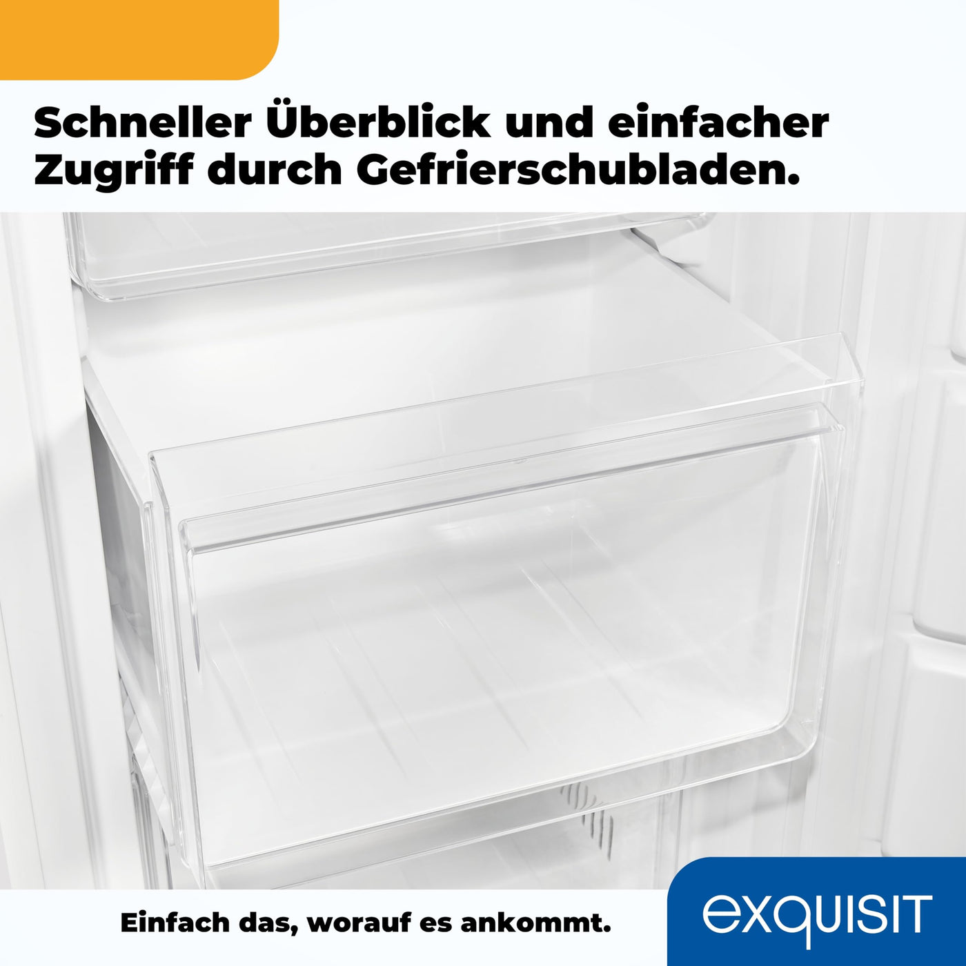 Exquisit Gefrierschrank NoFrost, Tiefkühlschrank groß, 161 Liter, Schnellgefrieren, Alarm-Funktion, GS5231-NF-H-040D weiss