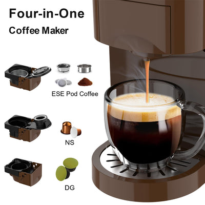 KOTLIE Espresso Kaffeemaschine, 4 in1Kaffeemaschine für Nespresso Original/Dolce Gusto/Mehl/ESE Kapsel Espressomaschine, 19 Bar