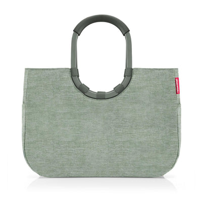 reisenthel loopshopper L frame twist sage – Stabile Tasche mit praktischen Fächern aus recycelten PET-Flaschen – Charmantes und wasserabweisendes Design