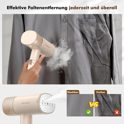 DIHOOM Dampfglätter, Tragbarer und Faltbarer Steamer Dampfglätter - 1000W，Schnell Aufheizender Automatischer Reise-Dampfglätter 150ML Tank, Geeignet für Reisen und den Heimgebrauch