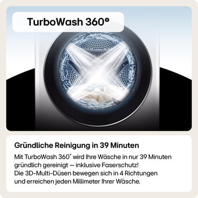 LG V5WD95SLIMB, SLIM Waschtrockner 9-5 kg, Klasse A und E, 60x53.5x85 cm, Wi-Fi, AI Direct Drive, Tiefenreinigung mit Dampf, TurboWash 360, Allergy Care, Außentür aus gehärtetem Glas, Dark Stone
