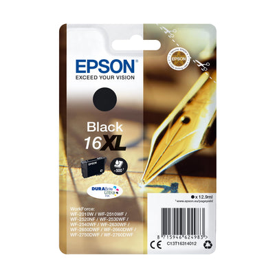 Epson 235M182 Original 16XL Tinte Füller (WF-2630WF, WF-2650DWF, WF-2660DWF, WF-2750DWF, WF-2760DWF), schwarz