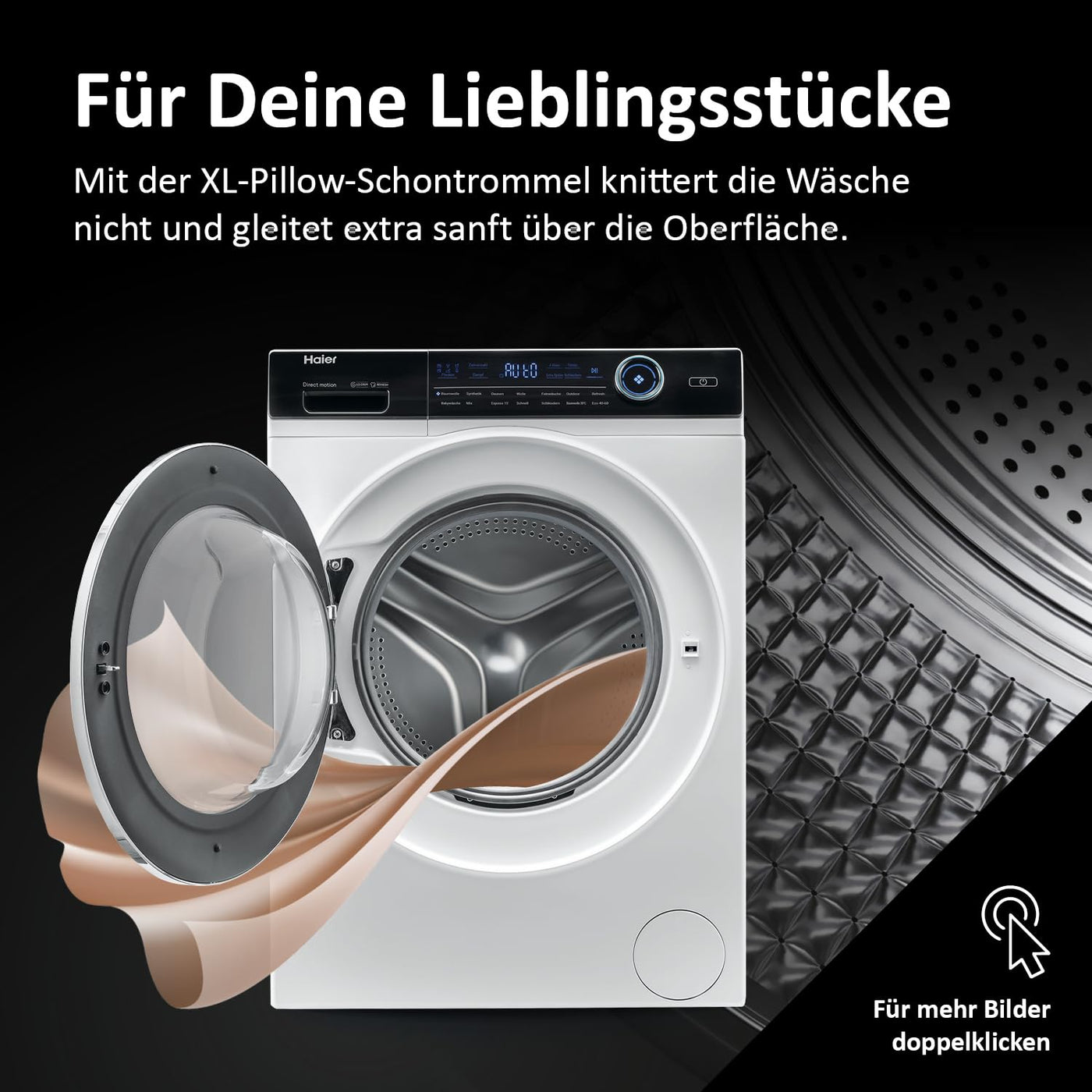 Haier I-PRO SERIE 7 HW80-B14979 I Frontlader Waschmaschine 8kg I Washing Machine mit A-Effizienz, 1.400 U/Min. & leisem Direktantrieb I Inkl. Dampffunktion, Selbstreinigungssystem & Refresh-Programm