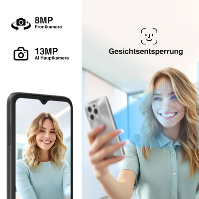 DOOGEE N55 Plus(20GB+128GB) Android 14 Smartphone Ohne Vertrag, 90Hz Handy Ohne Vertrag Octa Core 6,56" HD+, 5150mAh Handy Günstig,13MP+8MP Simlockfreie Handys 4G Dual SIM/Face ID/Widevine L1/GPS/OTG