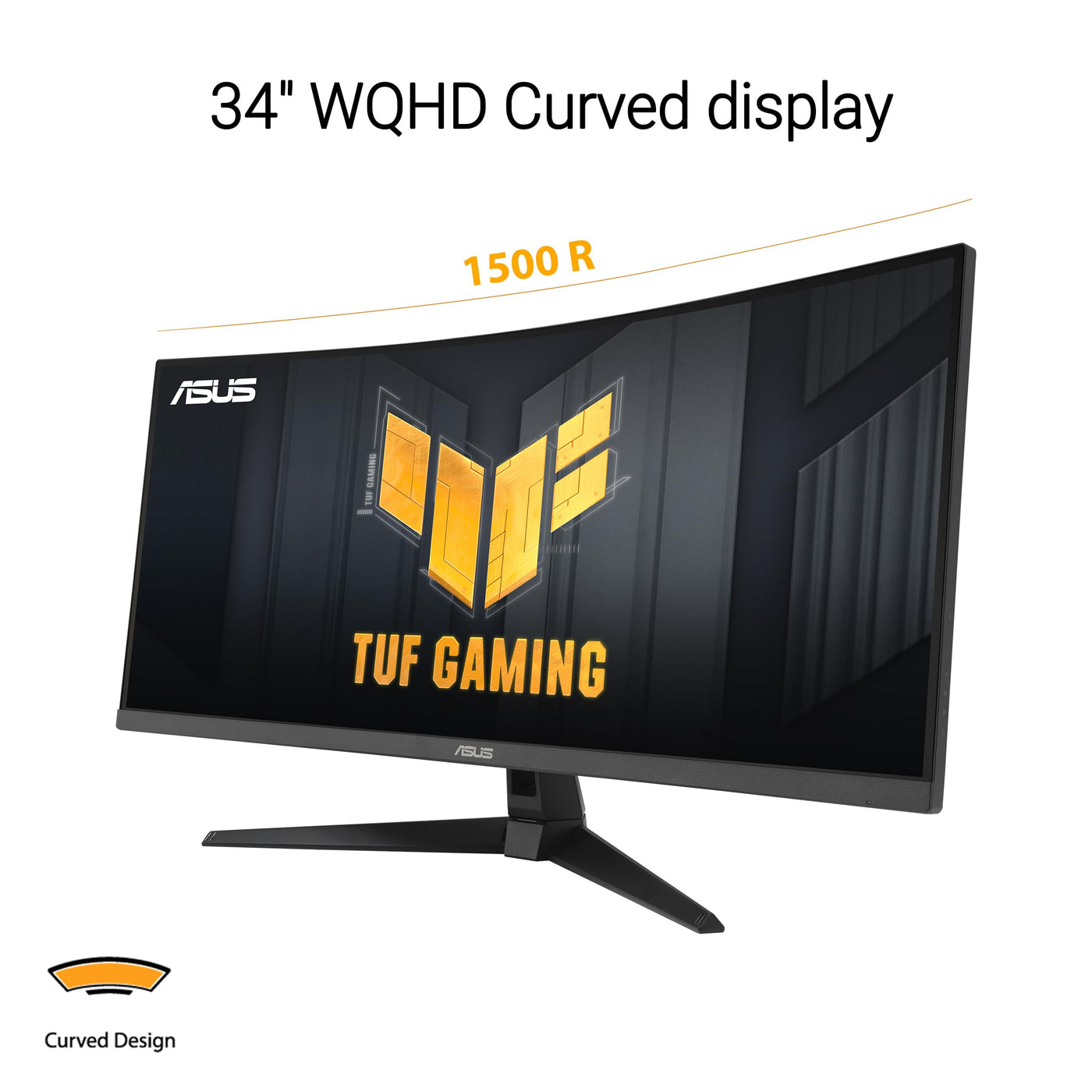 ASUS TUF Gaming VG34VQ3B Gaming Monitor - 34 Zoll WQHD (3440x1440), Curved, 180Hz, ELMB SYNC, FreeSync Premium, 1ms MPRT, 90% DCI-P3, DisplayWidget Center